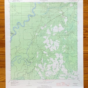 Antique Orange, Floride, 1945 US Geological Survey, carte topographique - comté de Liberty, forêt nationale d'Apalachicola, camp de pêche de Larkin, Floride