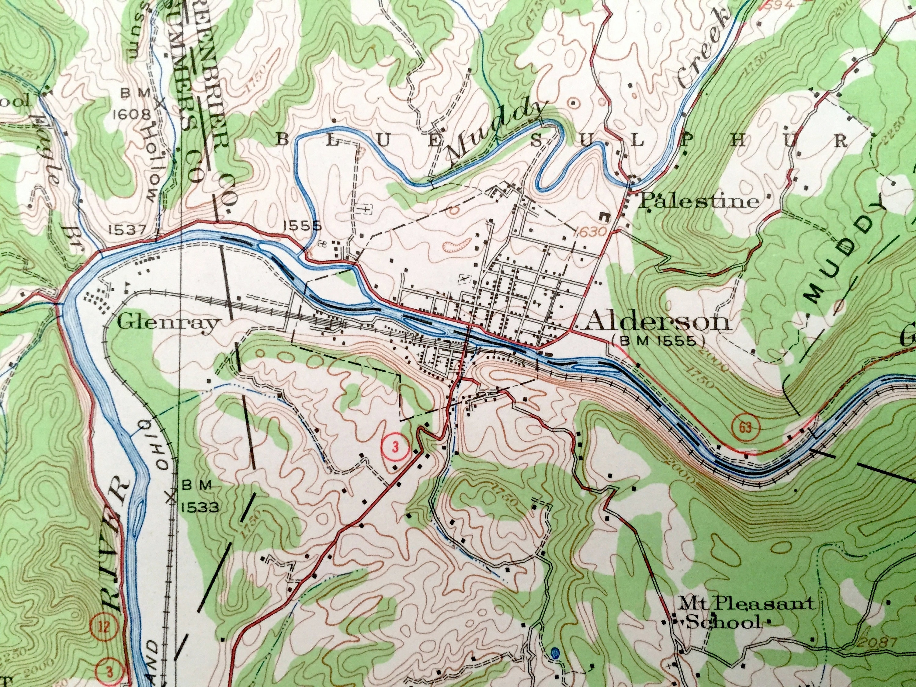Antique Alderson West Virginia 1921 US Geological Survey Etsy Canada