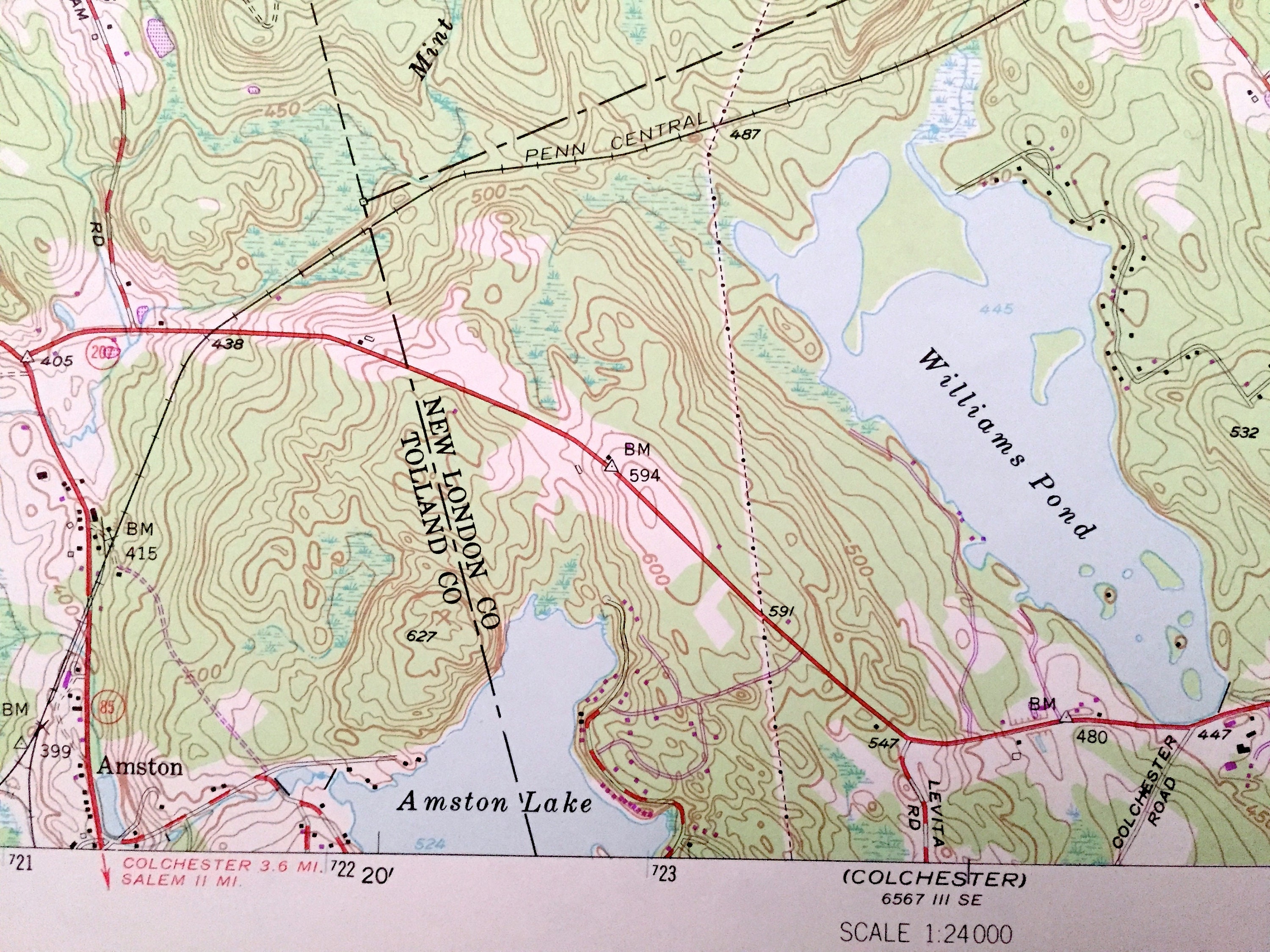 Antique Columbia Connecticut 1953 US Geological Survey Etsy