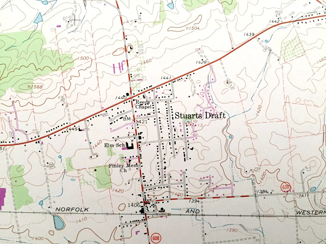 Antique Stuarts Draft Virginia 1964 US Geological Survey Etsy