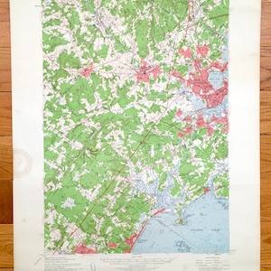 Antique Portland, Maine 1957 US Geological Survey Topographic Map – Scarborough, Westbrook, Falmouth, Old Orchard Beach, Saco, Cumberland Co