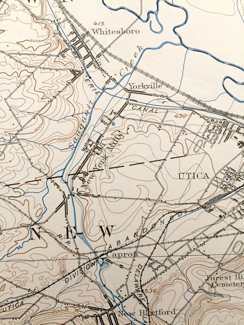 Antique Oriskany New York 1898 US Geological Survey Etsy