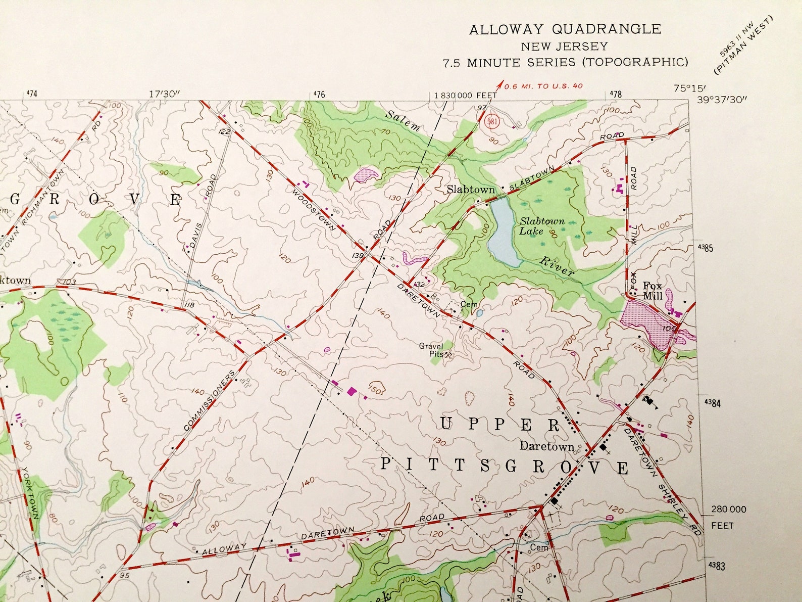 Antique Alloway Nueva Jersey 1955 US Geological Survey Etsy