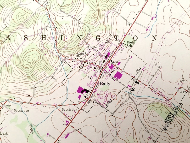 Antique East Greenville Pennsylvania 1992 US Geological Etsy