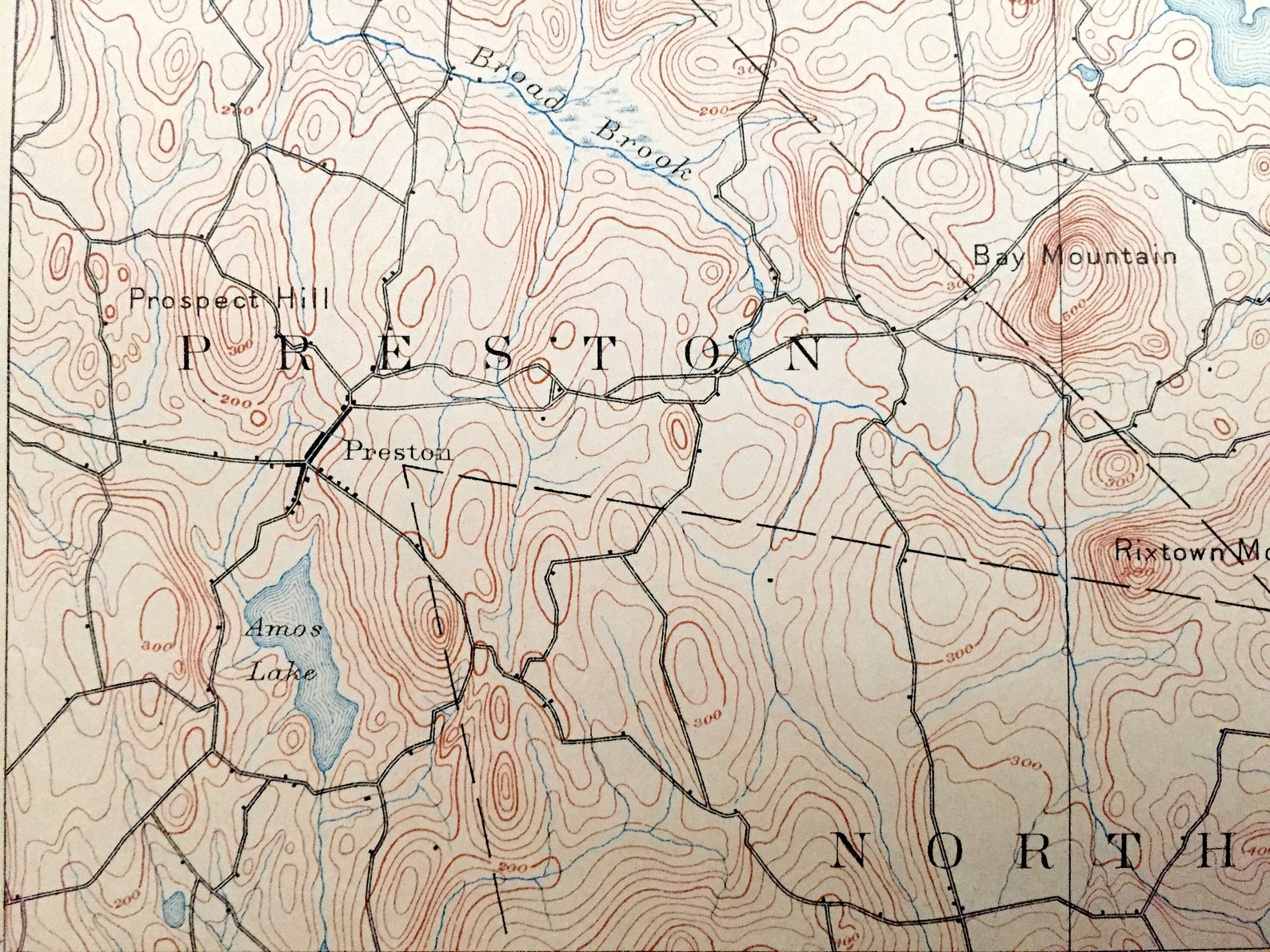 Antique Moosup Connecticut 1893 US Geological Survey Etsy