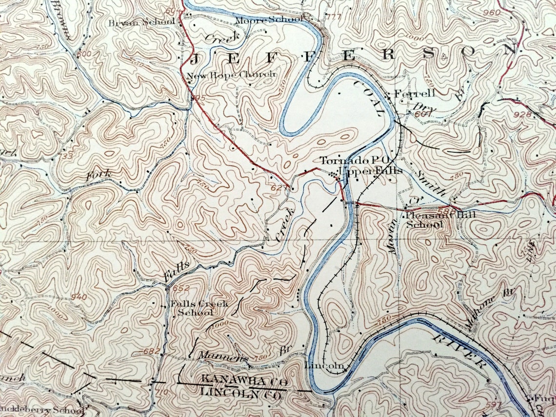 Antique Saint Albans West Virginia 1933 US Geological Survey Etsy