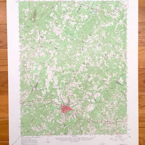 Antique Farmville, Virginie 1958 US Geological Survey Carte topographique - Rice, Reeds, Tuggle, Raines Tavern, Sheppards, Hillcrest, Stoddert