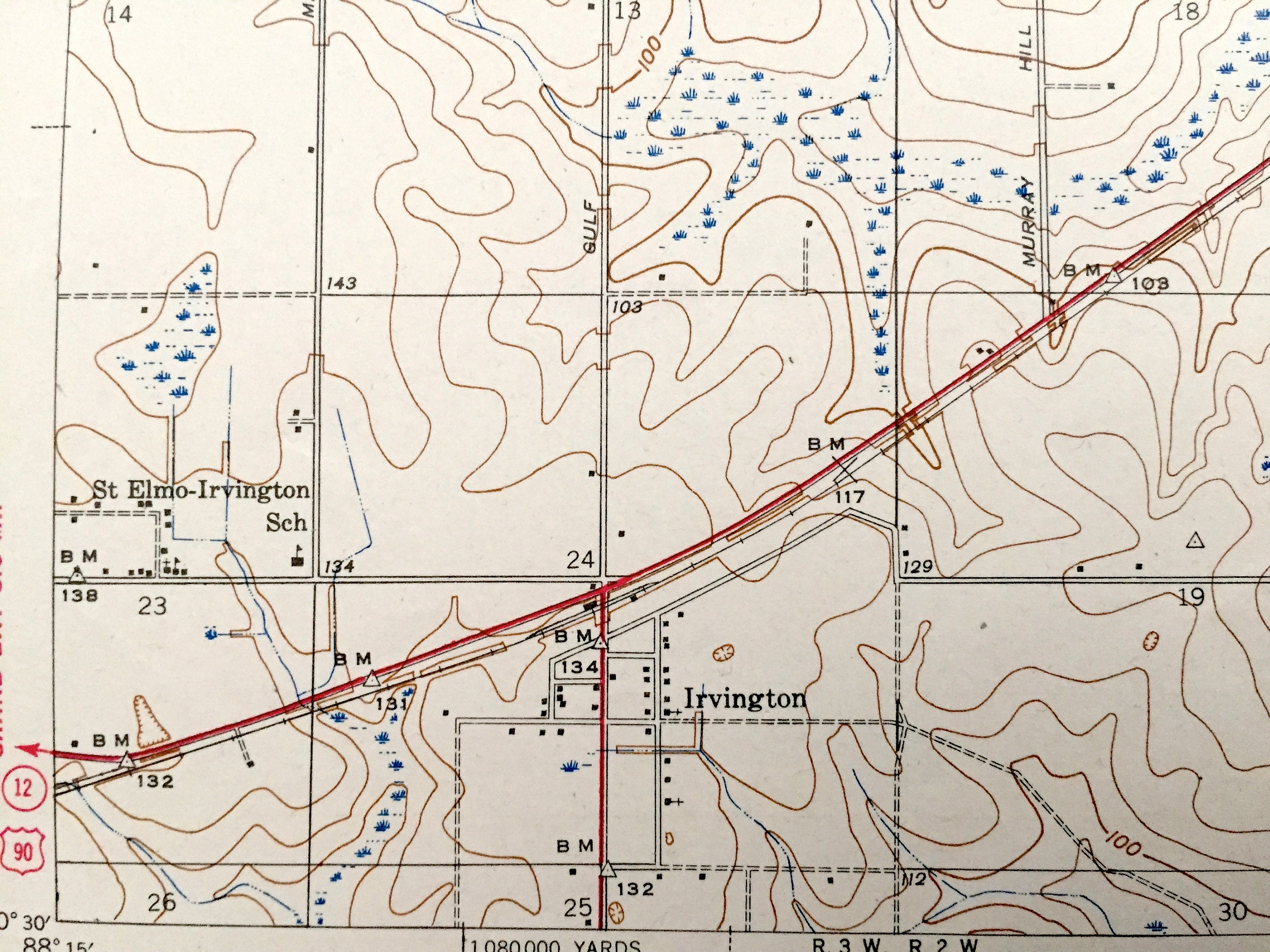 Antique Theodore Alabama 1943 US Geological Survey Etsy