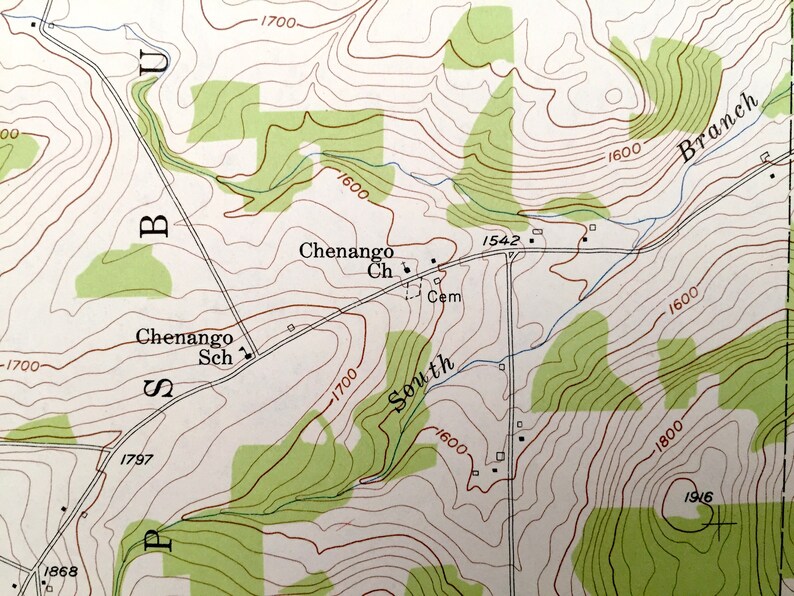 Antique Woodhull New York 1953 US Geological Survey Etsy