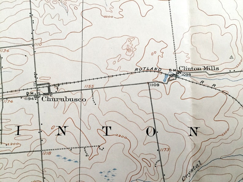 Antique Churubusco New York 1915 US Geological Survey Etsy