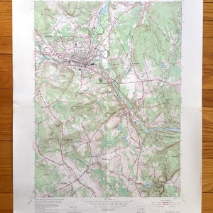 Antique Willimantic, Connecticut 1953 US Geological Survey Toptopic Map – Tolland, Windham, New London County, Mansfield, Libanon, CT
