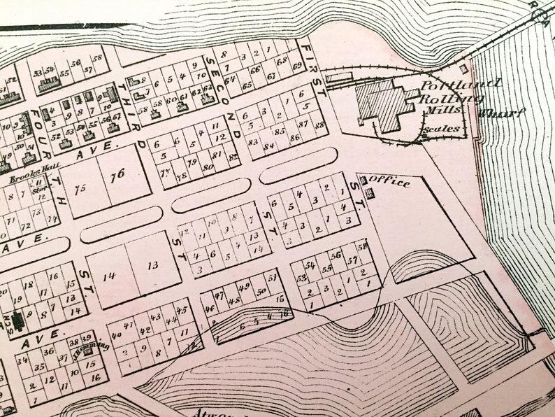 Antique 1871 Cape Elizabeth Maine Map From F.W. Beers Atlas Etsy