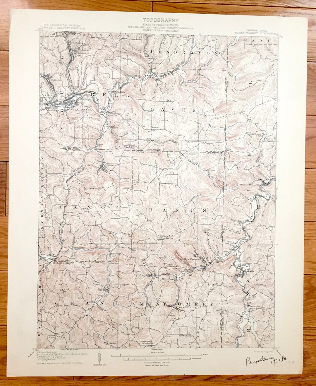Antique Punxsutawney Pennsylvania 1906 US Geological Survey Etsy