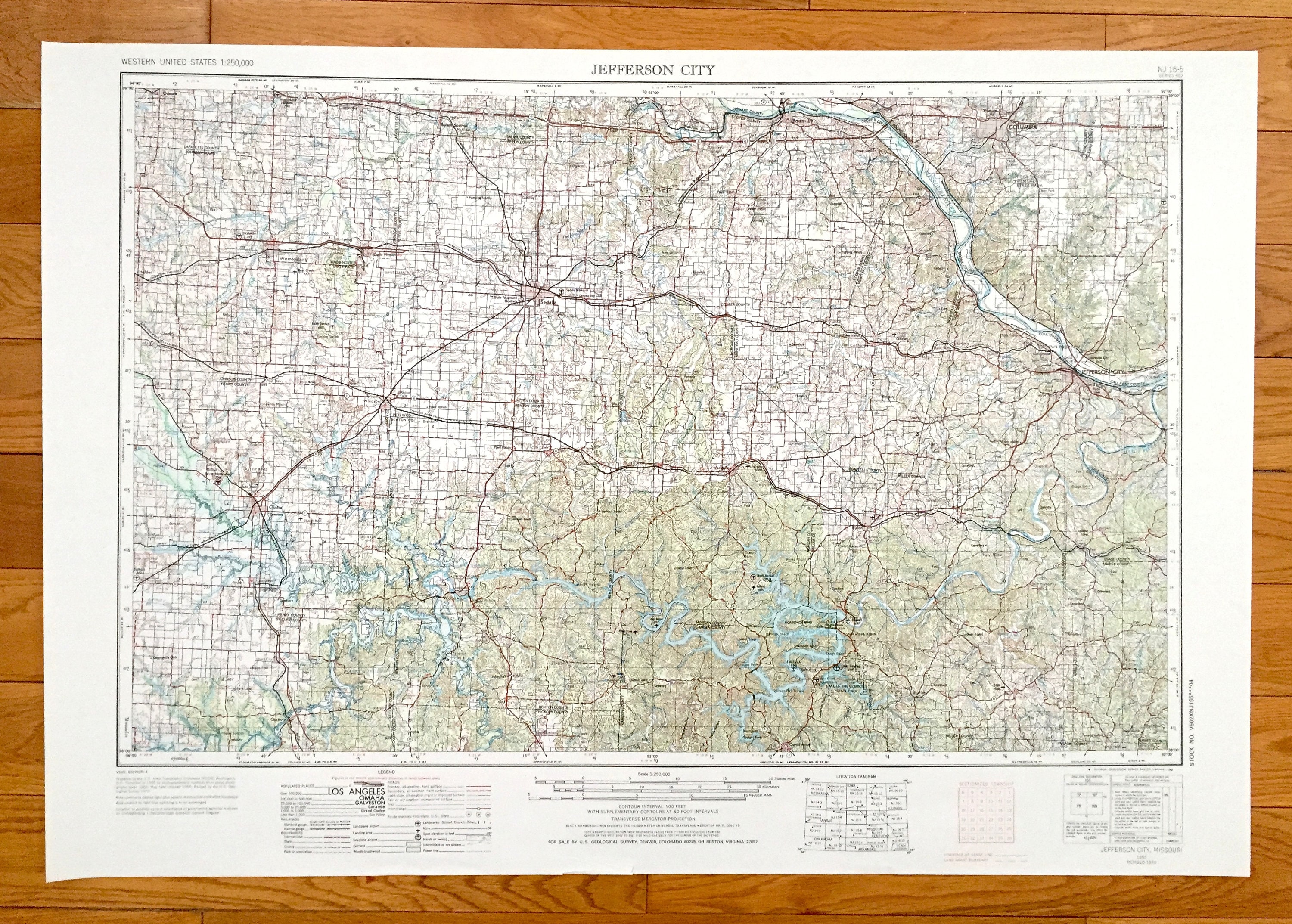 Antique Jefferson City Missouri 1955 US Geological Survey Etsy