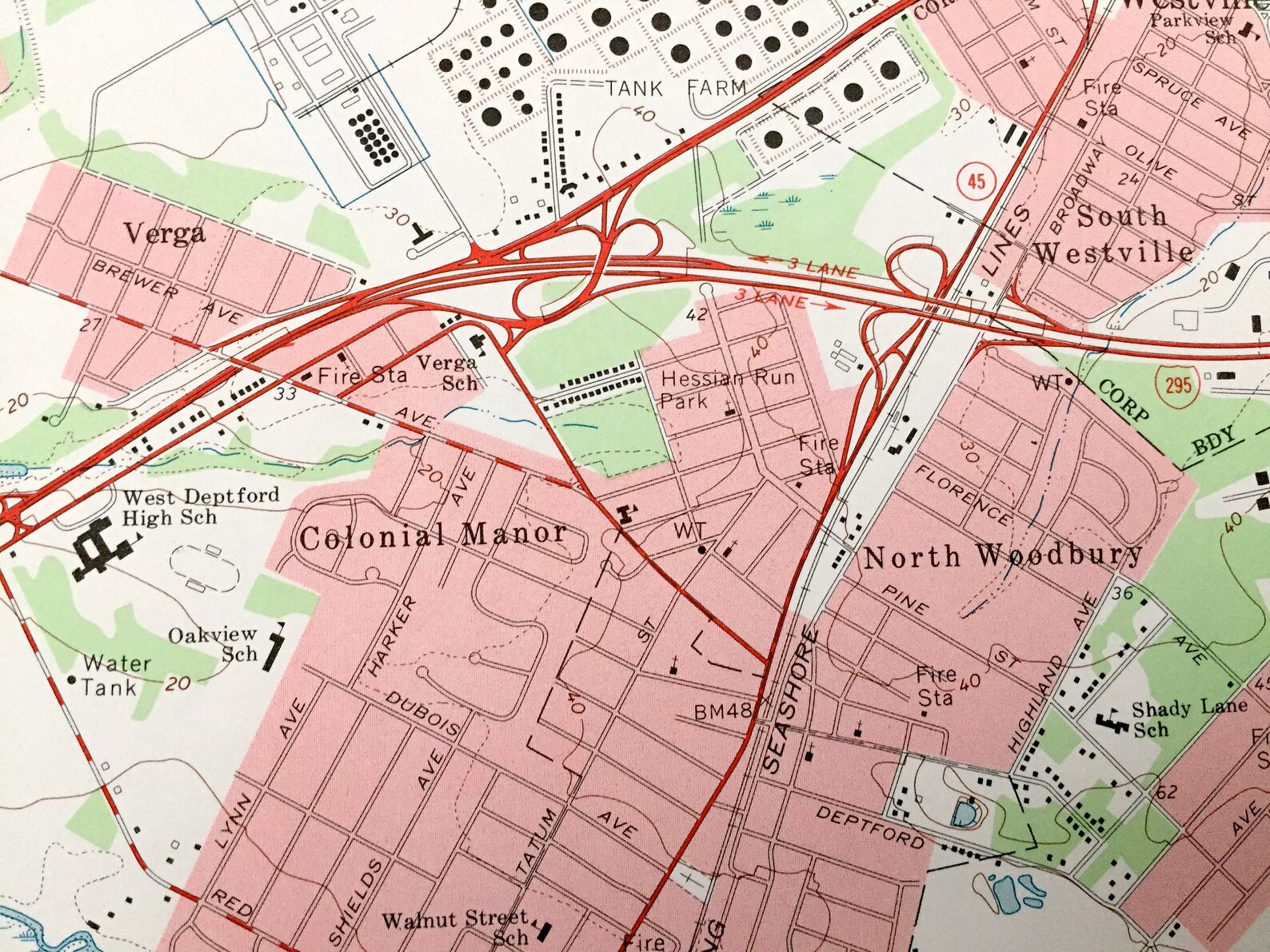 Antique Woodbury New Jersey 1967 US Geological Survey Etsy