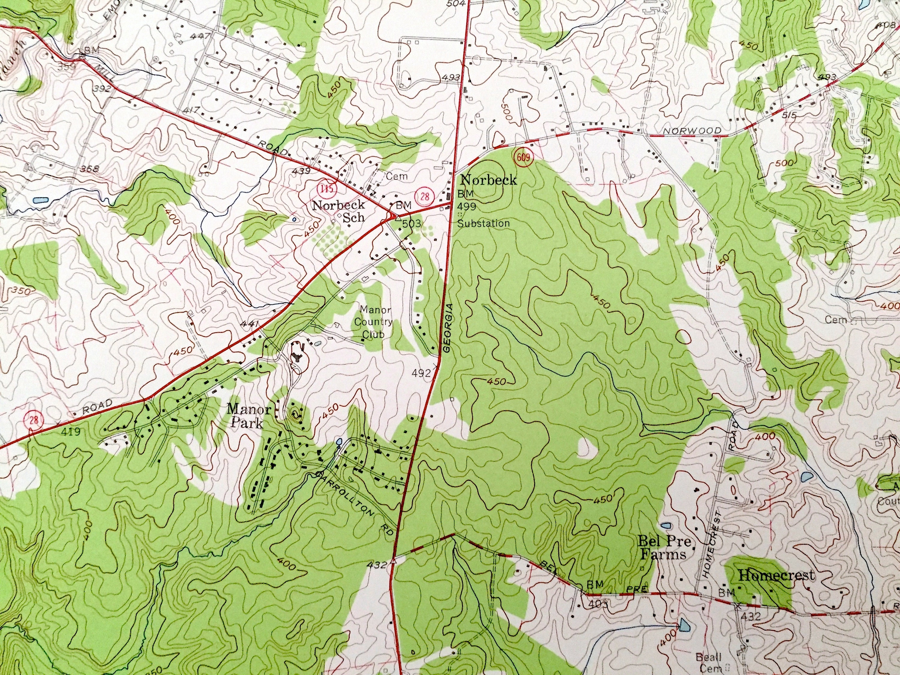 Antique Kensington Maryland 1956 Mapa topográfico del Etsy
