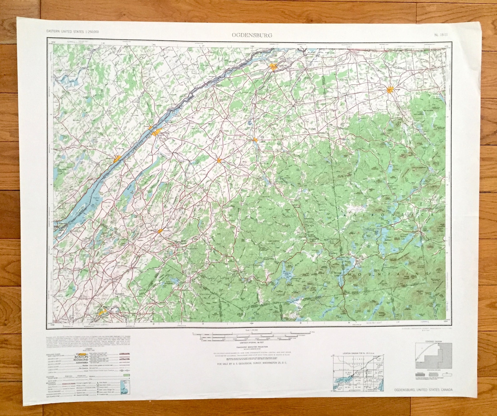 Antique Ogdensburg New York 1961 US Geological Survey Etsy