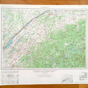 Antike Ogdensburg, New York, 1961 US geologische Übersicht topographische Karte – Massena, Malone, Potsdam, Kanton, Gouverneur, Adirondack Bergen