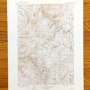 Antika Sapphire Mountains, Montana 1909 Topografisk karta från US Geological Survey – Lolo Deerlodge Bitterroot Forest, Ravalli Granite County, MT