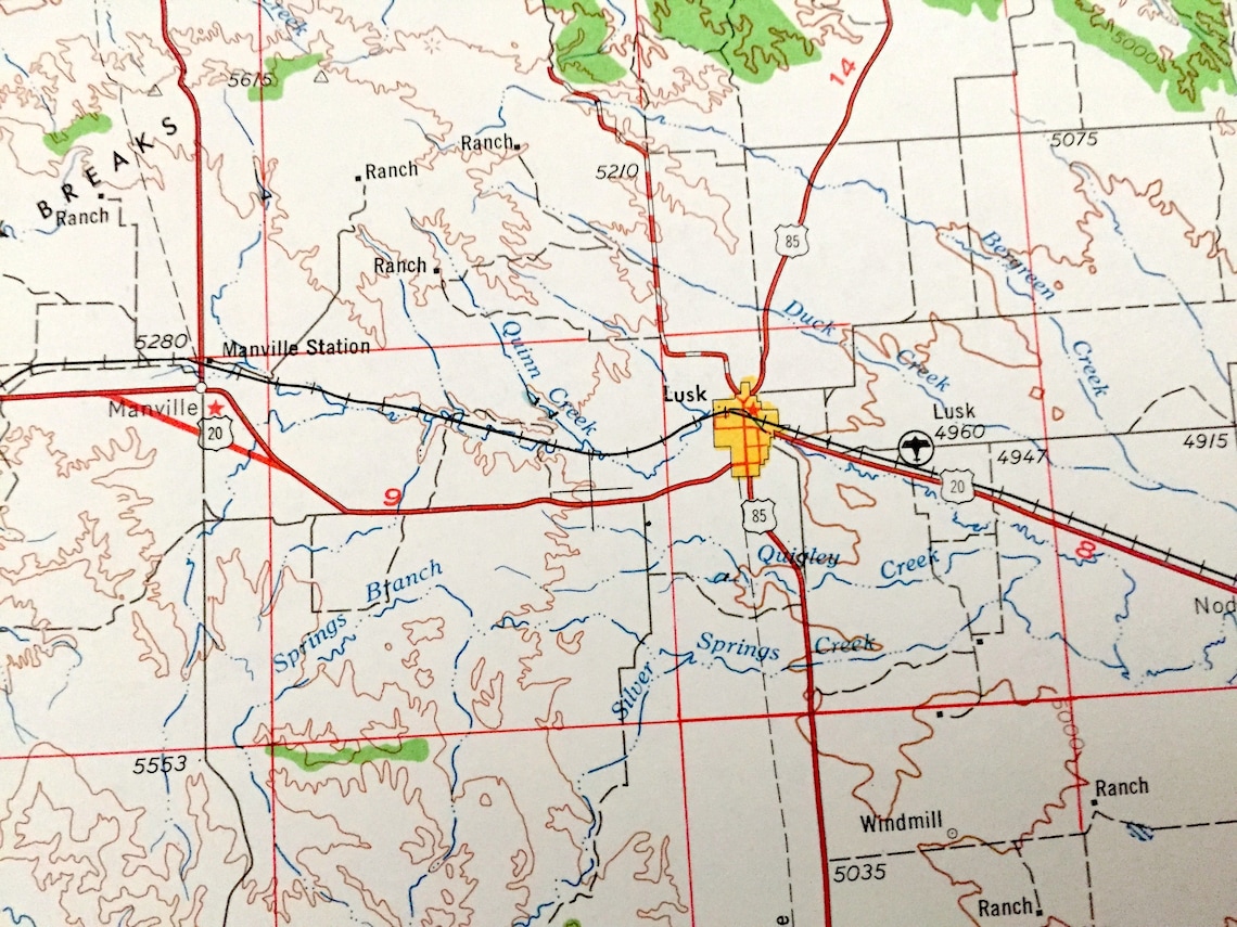 Antique Torrington Wyoming 1954 US Geological Survey Etsy