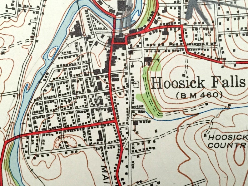 Antique Hoosick Falls New York 1943 US Geological Survey Etsy