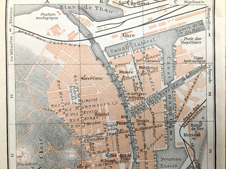 Baedeker's Guide Map of France 1914