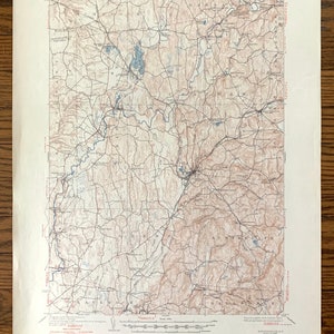 Antique Kinderhook, New York 1933 CARTE TOPOGRAPHIQUE DE L’US Geological Survey – Rensselaer, Comté de Columbia, Chatham, Stockport, Valatie, Gand, NY