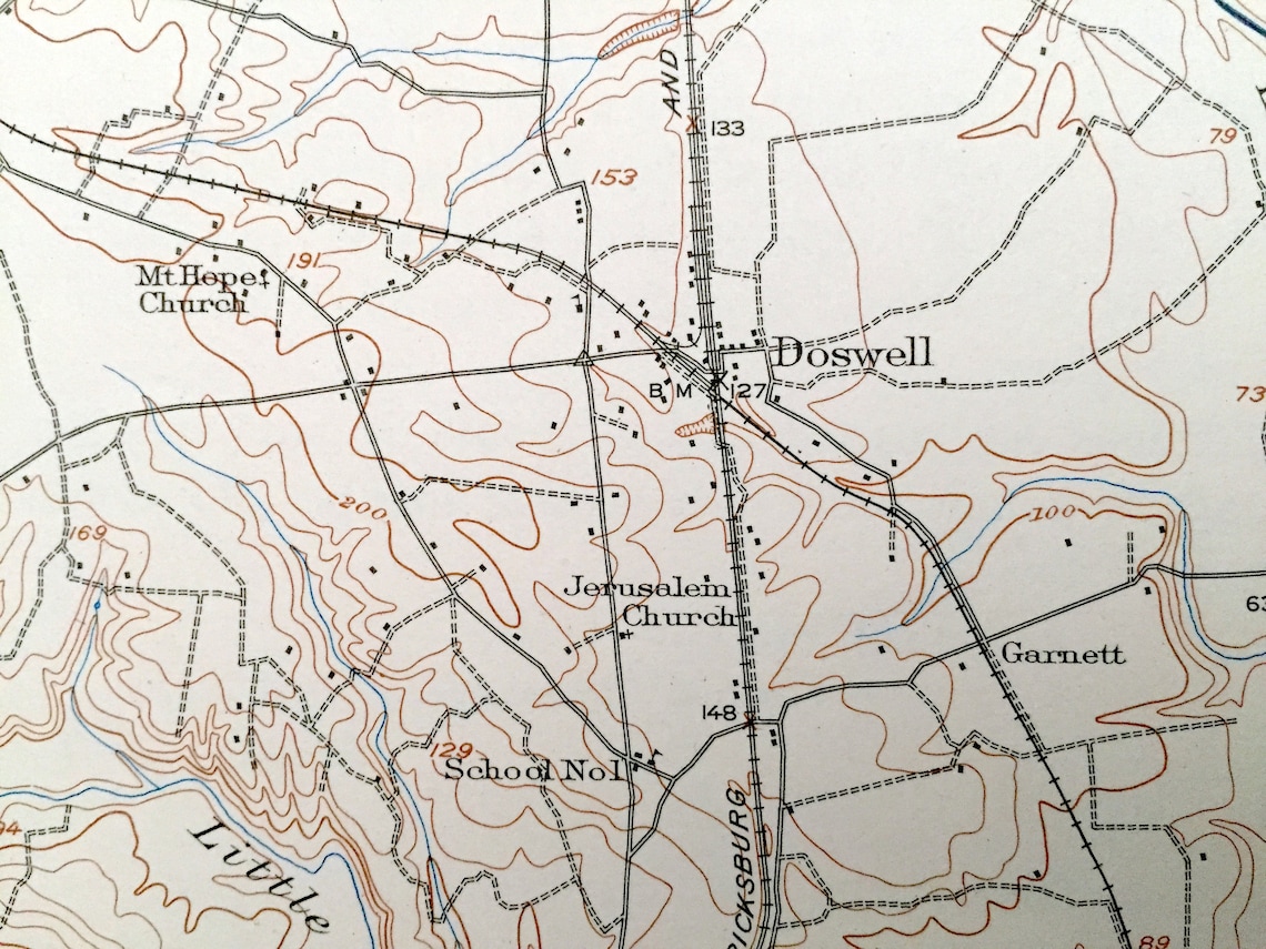Antique Doswell Virginia 1918 US Geological Survey Etsy