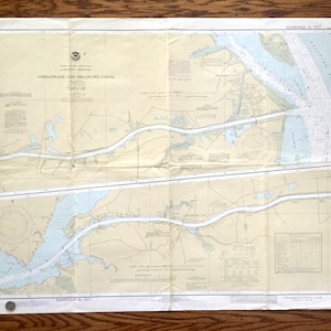 Antiker Chesapeake und Delaware Kanal 1978 US Coast Guard Nautische Karte – Delmarva Halbinsel, ElchFluss, Pea Patch Island, Stadt, USGC, md de