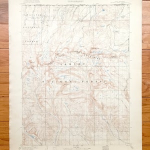 Antique Ashley National Forest, Utah 1906 US Geological Survey Topographic Map – Gilbert Peak, Uinta Mountains, Wasatch, Summit, Duchesne UT