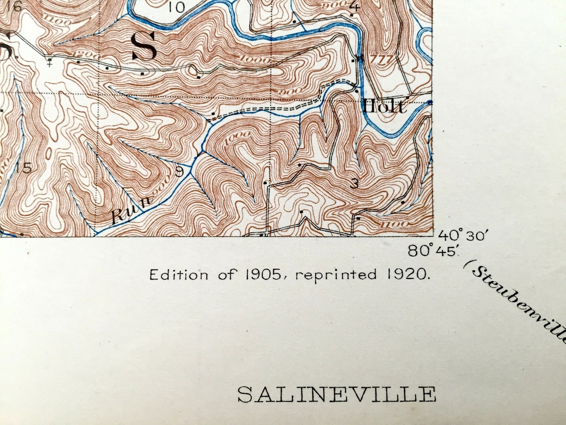 Antique Salineville Ohio 1905 US Geological Survey Etsy