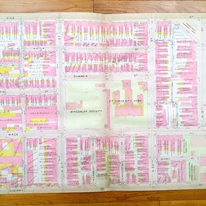 Antike Logan Square, Philadelphia, Pennsylvania 1908 Elvino V Smith Atlas Karte – Center City, Rittenhouse, Academy Natural Sciences PA PHL