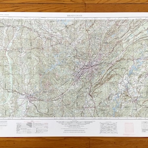 Mapa topográfico antigo do Serviço Geológico dos EUA de Birmingham, Alabama, 1953 – Tuscaloosa, Sylacauga, Fayette, Gordo, Jasper, Gadsden, Talladega AL