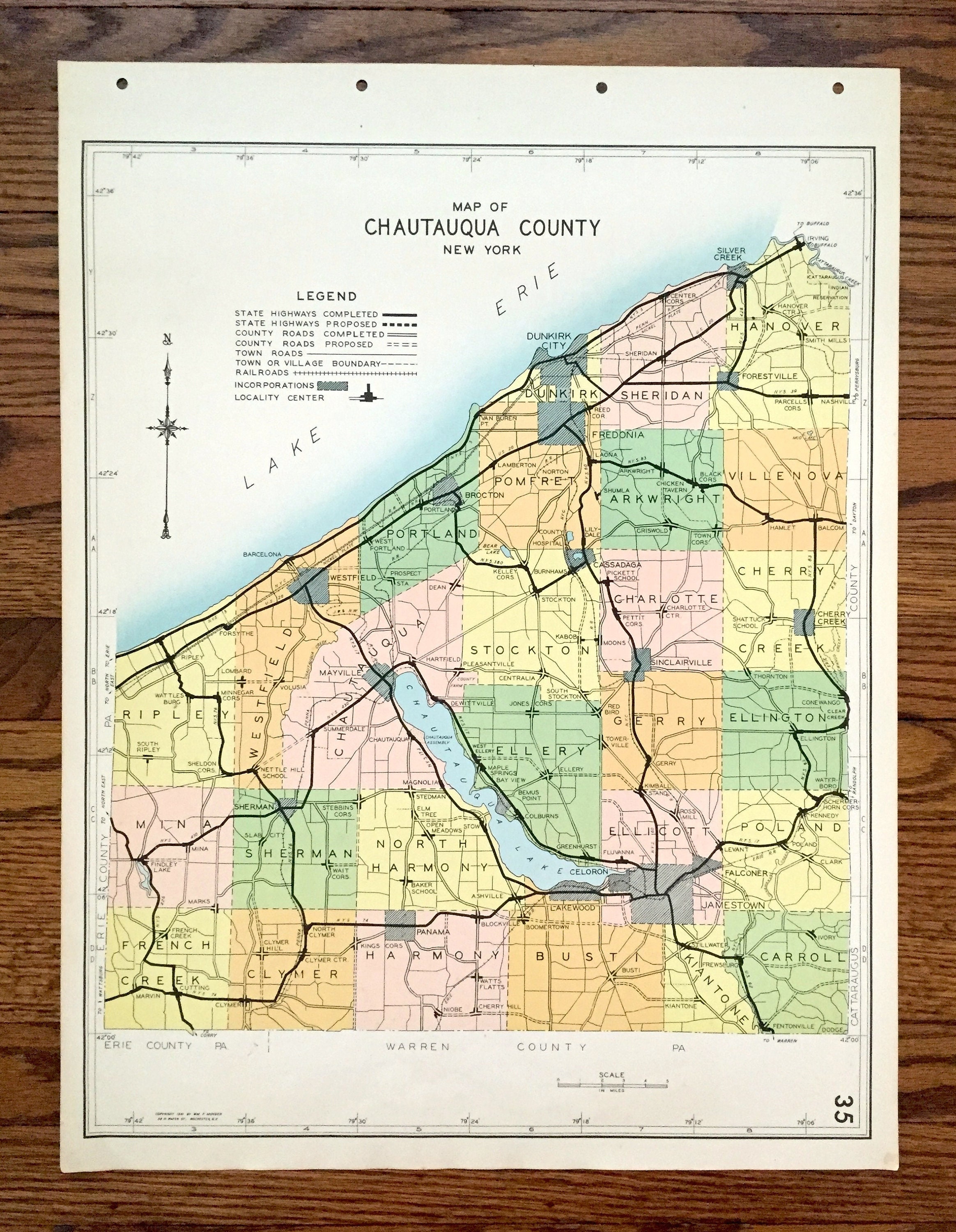 Antique Chautauqua County, New York 1941 Historical Atlas Antique Chautauqua County, New York 1941 Historical Atlas