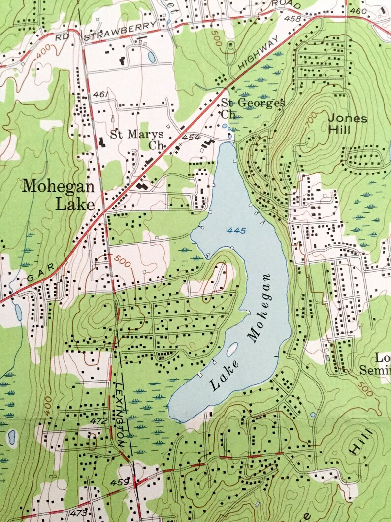 Antique Mohegan Lake New York 1956 US Geological Survey Etsy