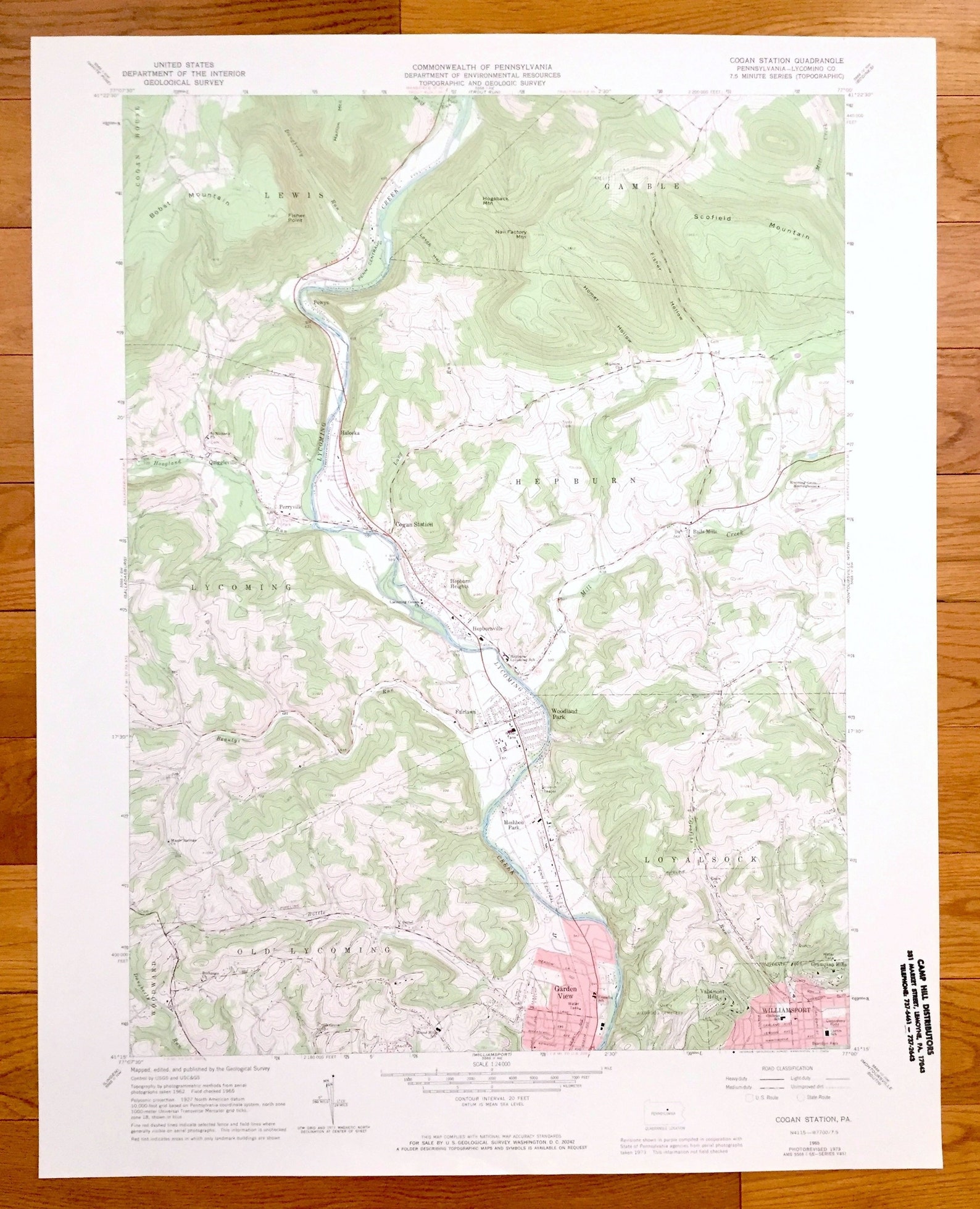 Antique Cogan Station Pennsylvania 1965 US Geological Survey Etsy