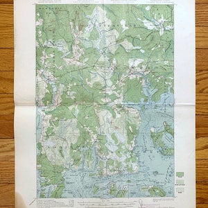Antike Columbia Falls, Maine 1921 US Geologische Übersicht Topographische Karte - Jonesport, Jonesboro, Addison, Roque Bluffs, Marshfield Sealand ME