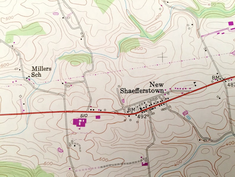 PA Tulpehocken Marion Pennsylvania 1955 US Geological Survey Topographic Map \u2013 Berks Lebanon County Jefferson Antique Strausstown