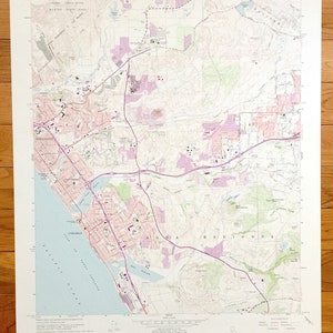 Antike San Luis Rey, Kalifornien 1968 US Geological Survey Topographische Karte – San Diego County, Camp Pendleton, Carlsbad, Oceanside, Vista CA