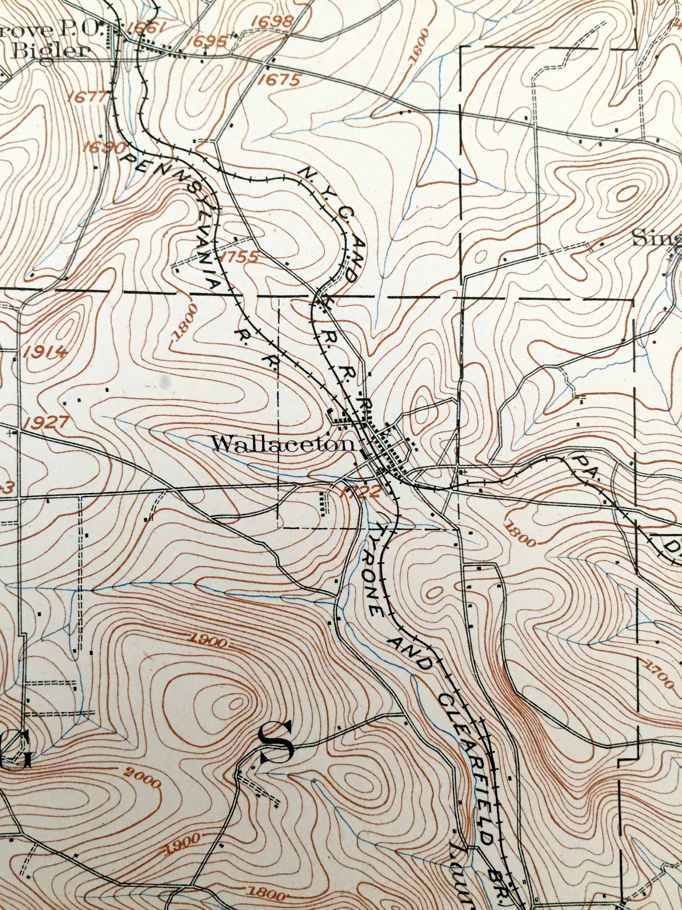 Antique Houtzdale Pennsylvania 1905 US Geological Survey Etsy