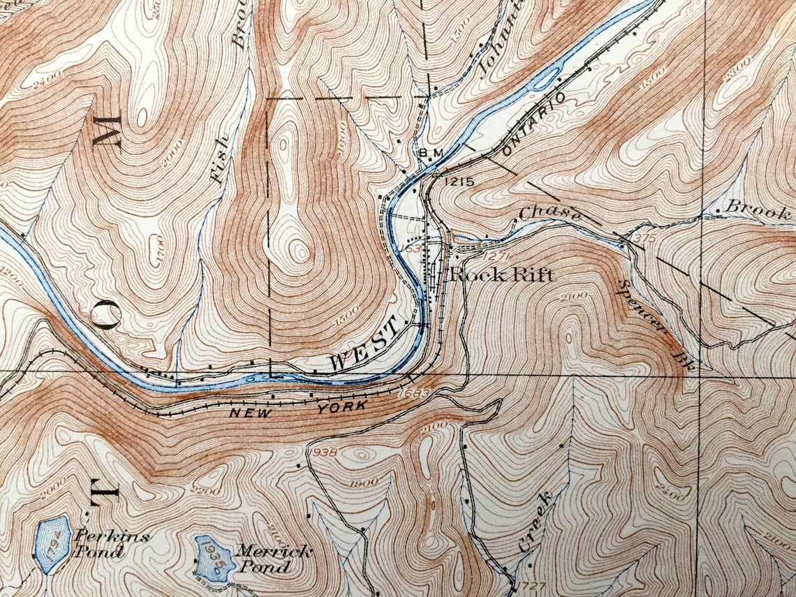 Antique Walton New York 1925 US Geological Survey Topographic Etsy