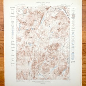 Antique Thirteenth Lake, New York 1898 US Geological Survey Topografische Kaart – Adirondacks, Indian Lake, Garnet, Johnsburg, Warren County NY