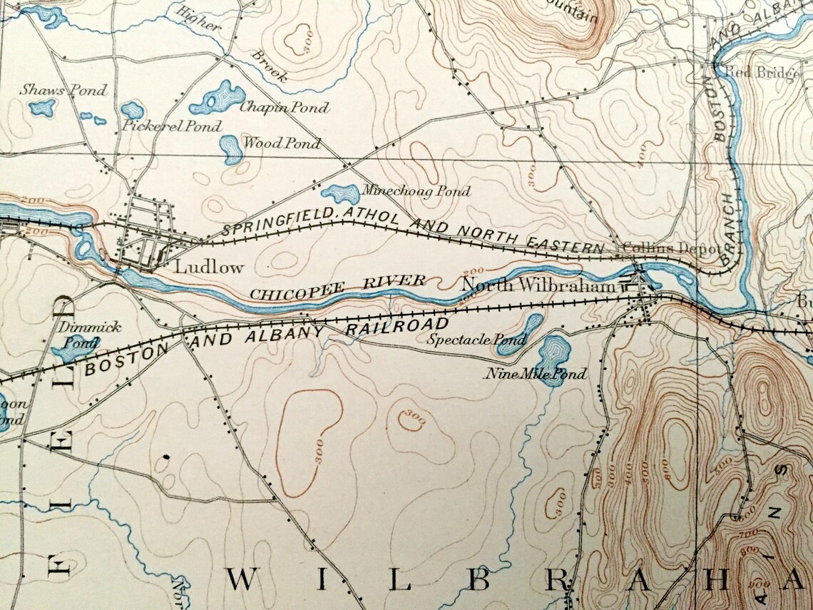 Antique Palmer Massachusetts 1893 US Geological Survey Etsy