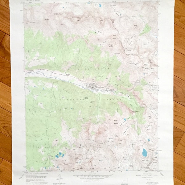 Antique Telluride, Colorado 1955 US Geological Survey Topographic Map– San Miguel County, Liberty Bell, Pandora, Uncompahgre National Forest