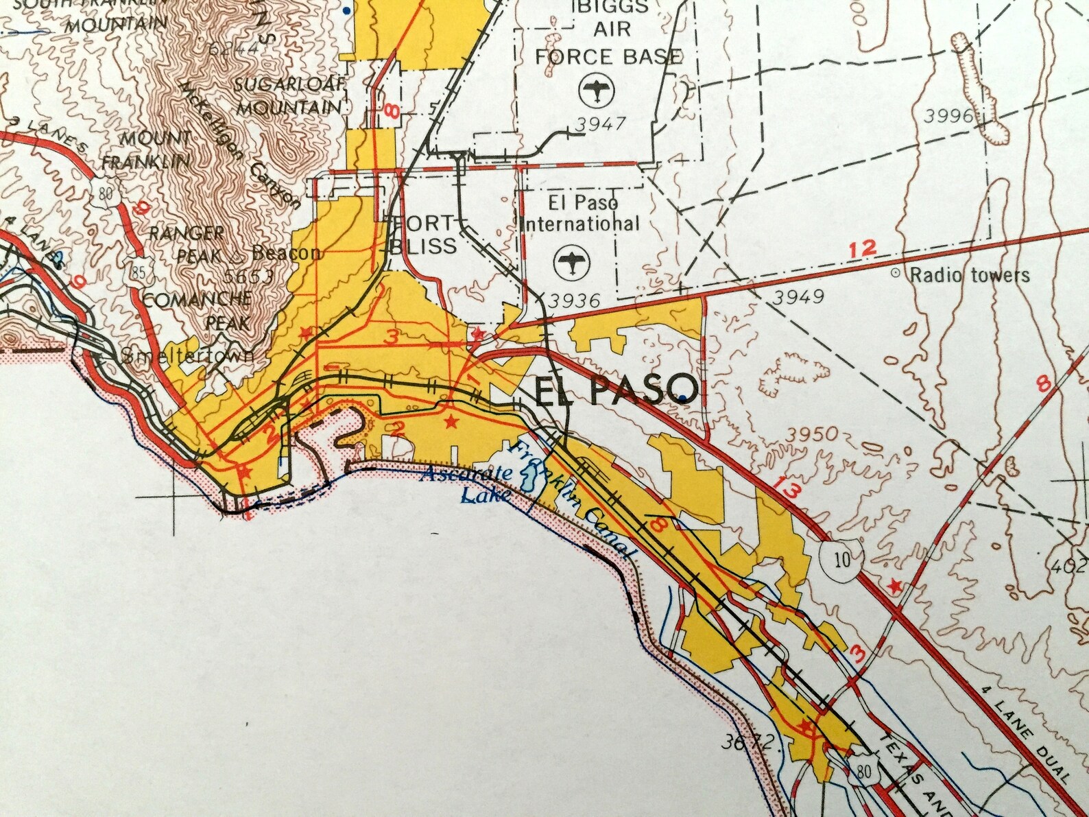 Antique El Paso Texas 1965 US Geological Survey Topographic - Etsy India