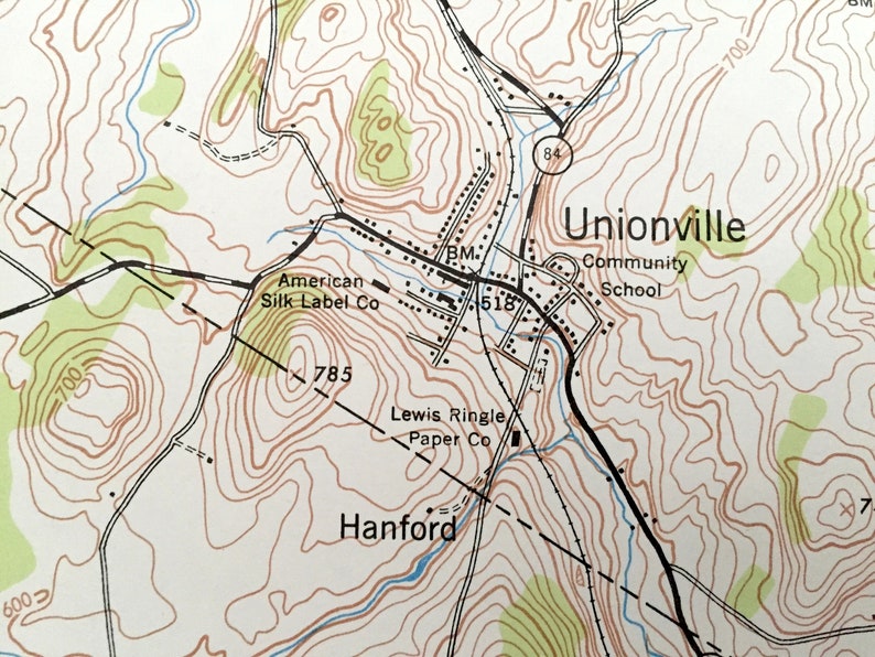 Antique Unionville New York 1949 US Geological Survey Etsy