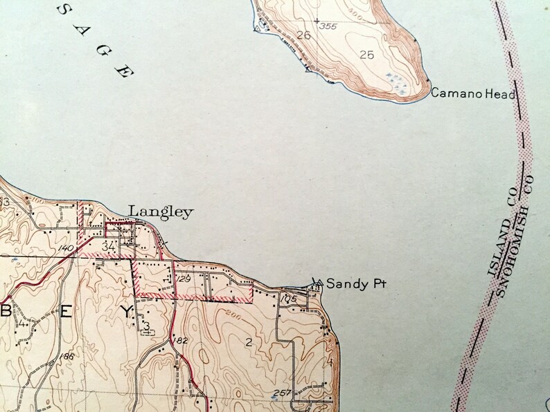 Antique Stanwood Washington 1943 US Geological Survey Etsy