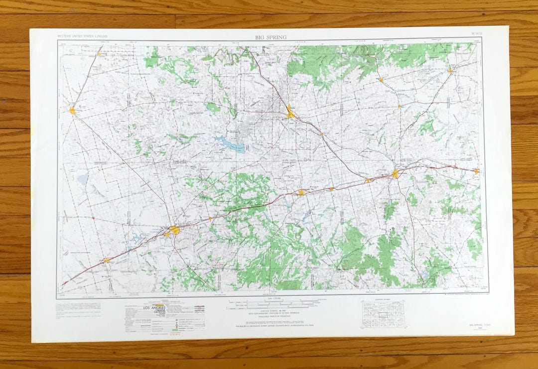 Antique Big Spring, Texas 1954 US Geological Topographic Map – Martin ...
