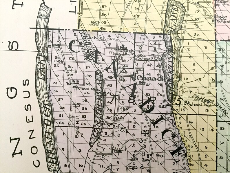 Antique Ontario County New York 1911 New Century Atlas Map Etsy