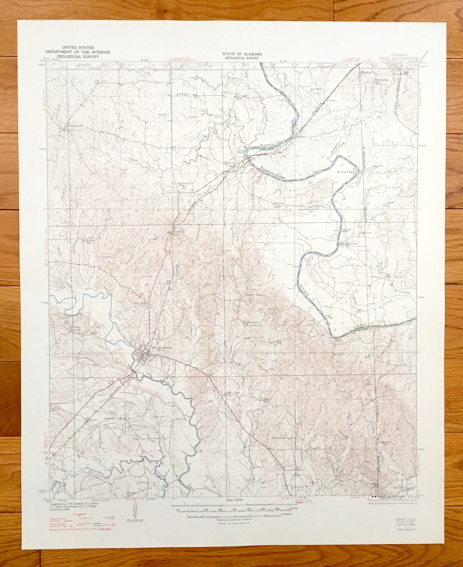 Antique Epes Alabama 1932 US Geological Survey Topographic Etsy